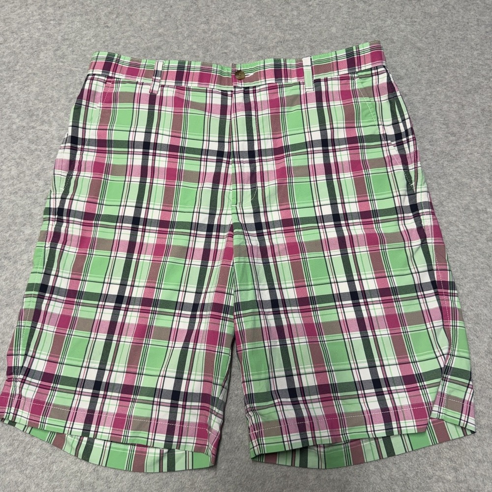 FootJoy Shorts Mens 34 Multicolor Plaid 10in Nylon Golf Performance Pockets
